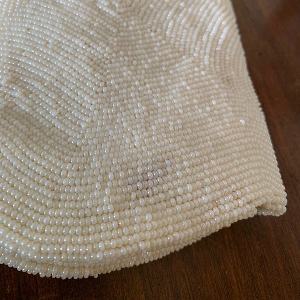 Vintage Ivory Beaded Evening Clutch Bag - Picture 3 of 12